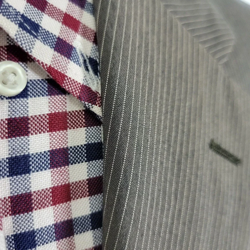 Theory Men's Sport Coat Blazer Two Button Brown Pin‎ Striped Cotton Blend 44R